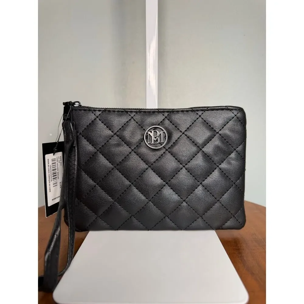 NWT Badgley Mischka Black Quilted Wristlet Wallet MSRP $39 (#2)